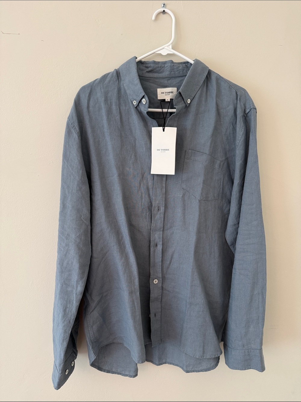 Octobre Men’s Charlie Linen Oxford - Blue